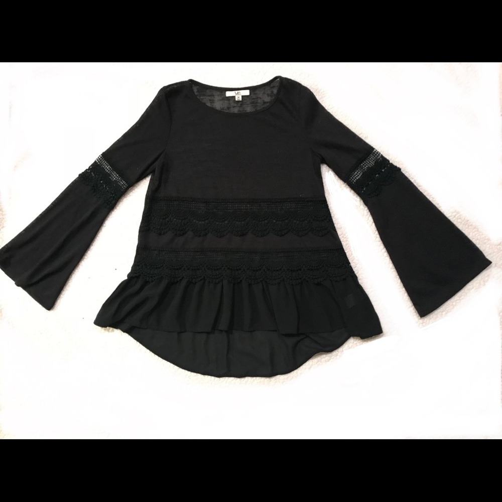 Black Lace and Sheer Blouse
